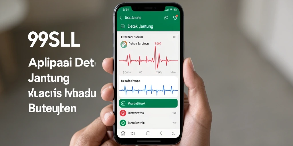 Tampilan antarmuka aplikasi 99SLL untuk monitoring detak jantung.