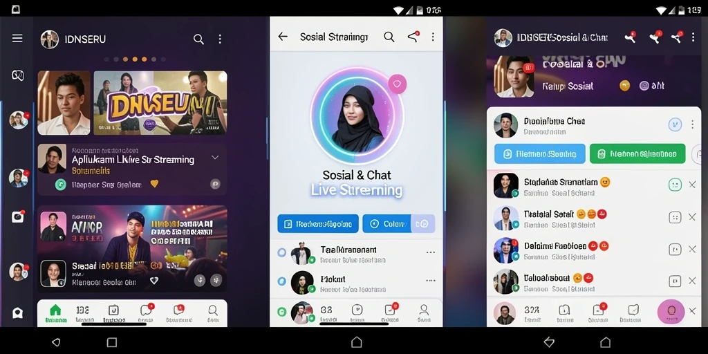 Antarmuka pengguna IDNSERU yang menarik saat Live Streaming.