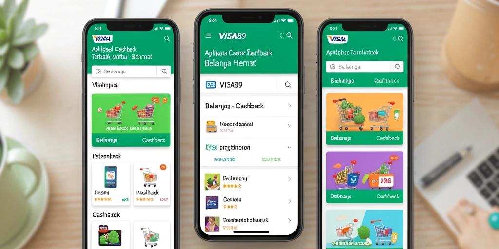 Tampilan antarmuka aplikasi VISA89 yang intuitif dan menarik untuk fungsi Cashback.