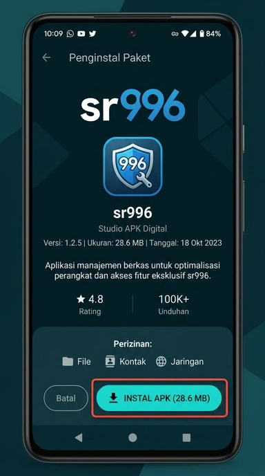 Tampilan halaman APK sr996