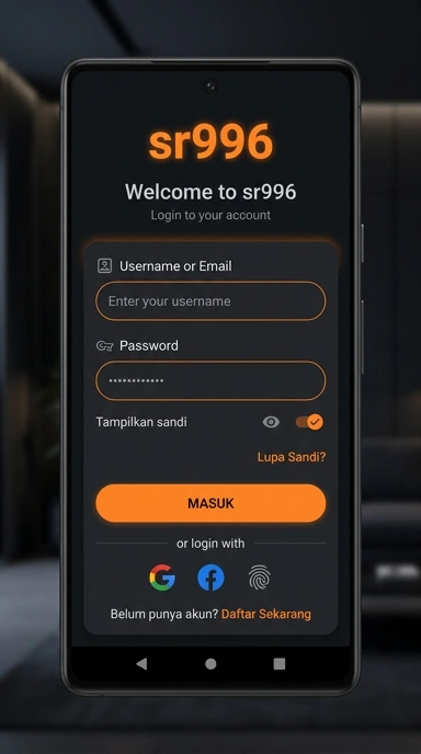 Tampilan halaman login sr996